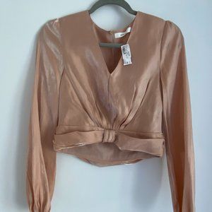 Pink Cropped Super Cute Blouse. NWT